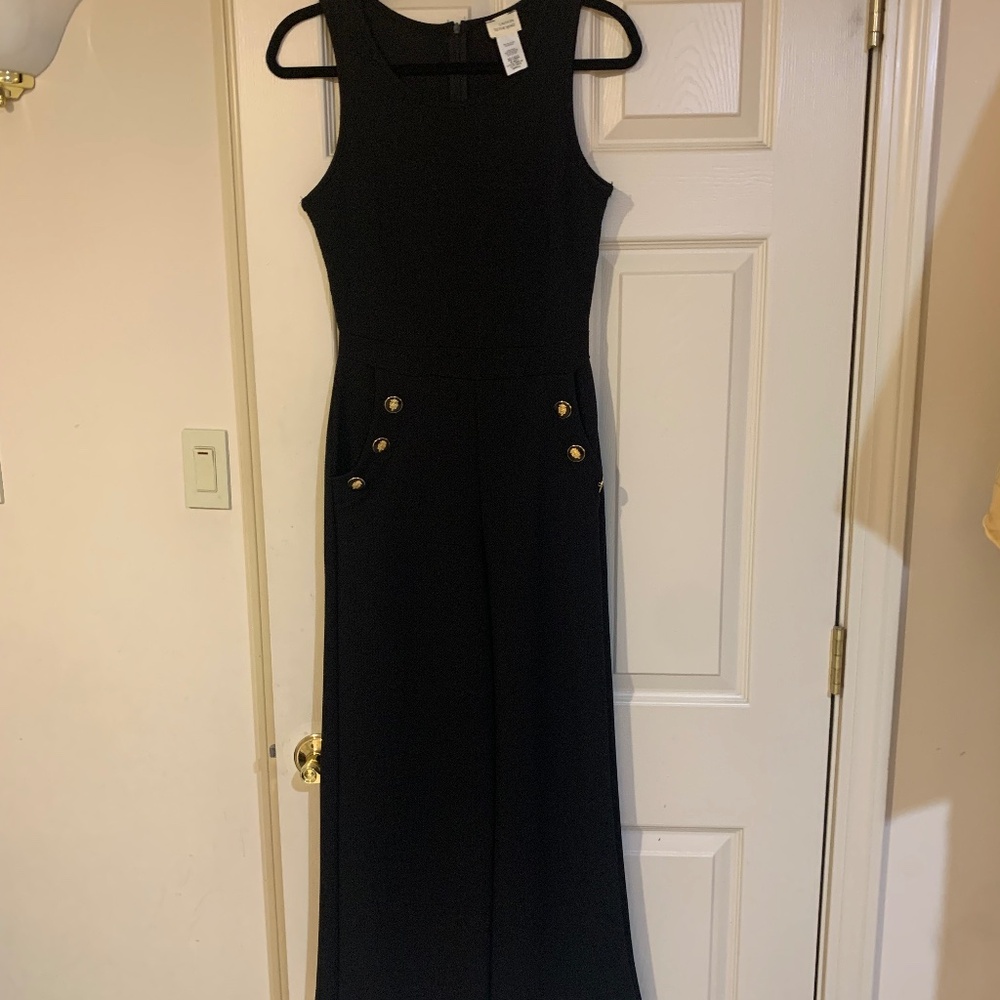 Caution to the Wind Black Capri Wide Leg Jumpsuit sz S
